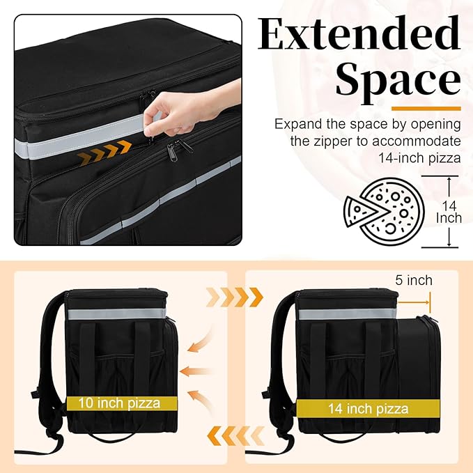 Food Delivery Backpack, Expandable Delivery Backpacks - Image 3