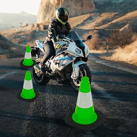 BESEA 6Pack 12" inch Traffic Cones Green Safety Cones PVC Construction Cones - Image 6