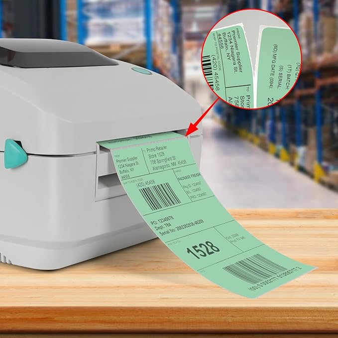 Green Direct Thermal Labels 4 × 6 Inch Vinyl Self-Adhesive Fanfold Shipping - Image 3
