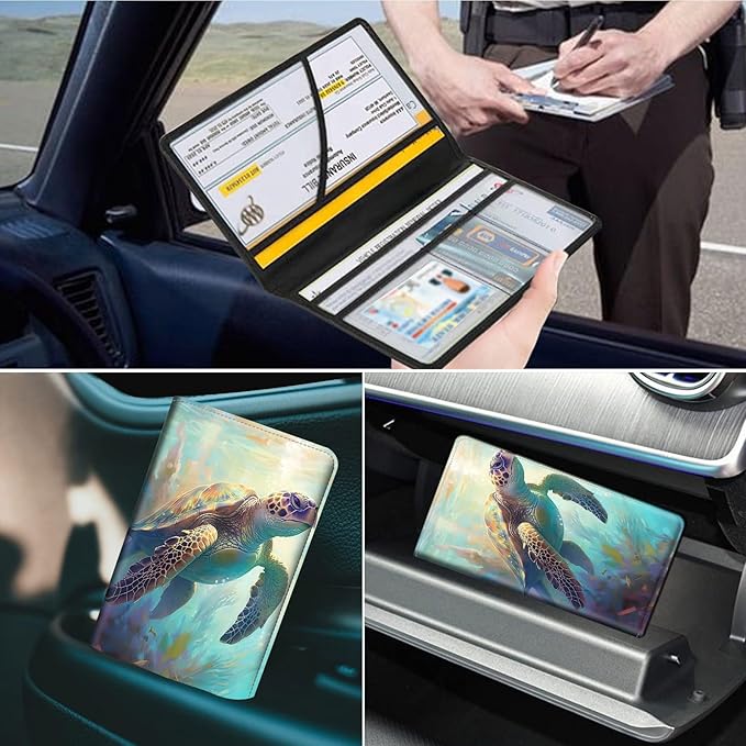 Car Registration and Insurance Holder, Leather Car Glove Box Organizer - Image 7