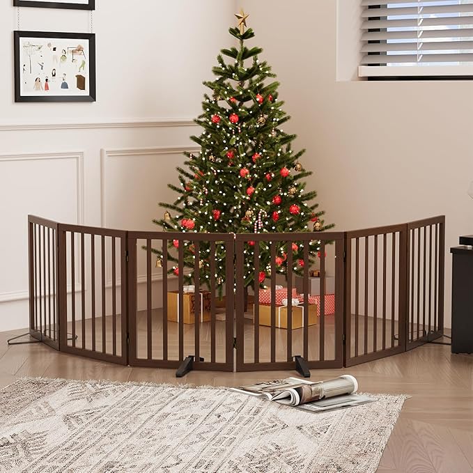 Dog Gates for Doorways, Freestanding Dog Gate Indoor, Foldable Pet Gates for - Image 7