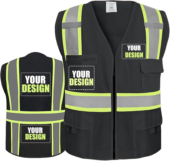 BeautyWill Custom Safety Vest Customized Logo Class 2 High Visibility by BeautyWill