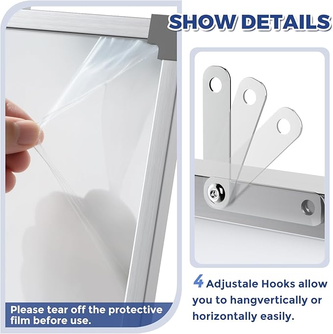 MaxGear Dry Erase Board for Wall, Double-Sided Large Whiteboard, Hanging for - Image 7
