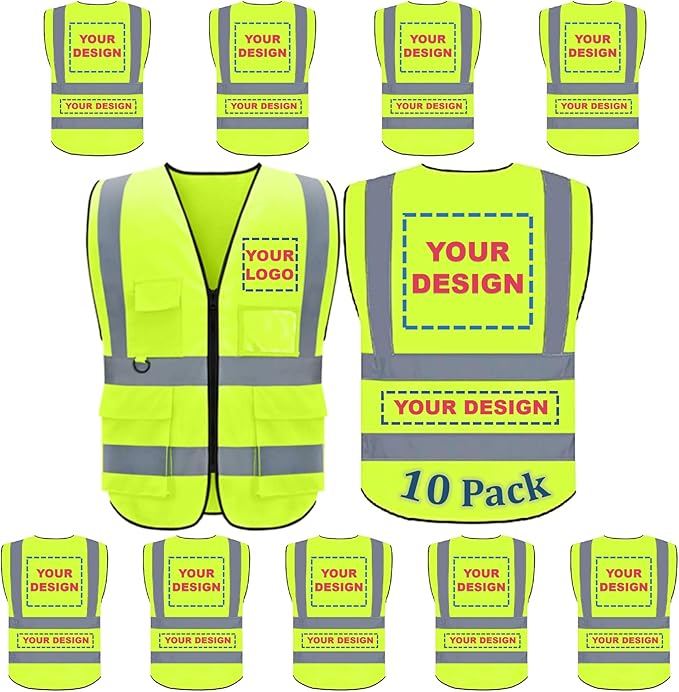 BeautyWill Custom Logo Safety Vest Class2 High Visibility Reflective Vest by BeautyWill