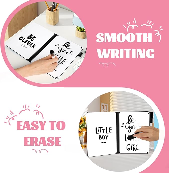 A5 Portable White Board Dry Erase, 8.4 x 6 inch Double Sided Folding Whiteboards - Image 3