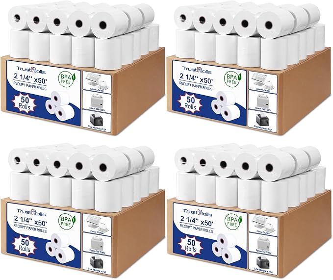 Premium 2 1/4 x 50 Thermal Paper Rolls by RECEIPTPAPER