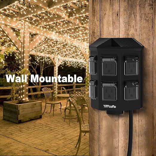 TiFFCOFiO Outdoor Power Strip Waterproof, 24 Hour Mechanical Timer, 15 ft - Image 7