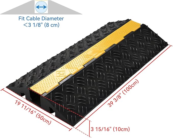 Yescom Cable Ramp Protector 1 Channel Garden Hose Protecitive 44000 Lbs Load - Image 9