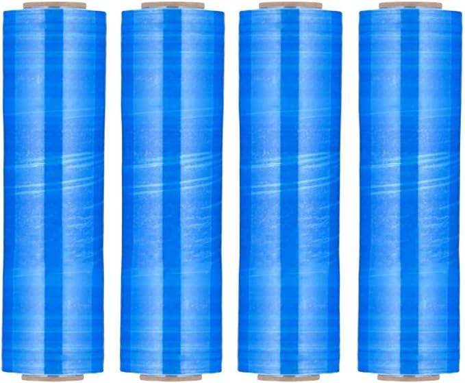 PSBM Blue Cast Stretch Wrap, 1 Pack, 18 Inch x 1500 Feet, 80 Gauge, Plastic - Image 3