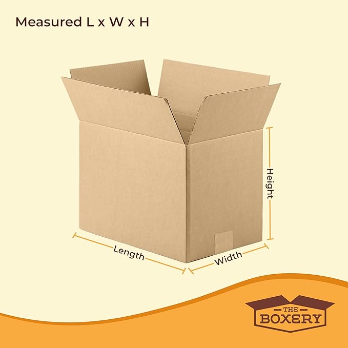The Boxery 18"x12"x8" Brown/Kraft Corrugated Cardboard Shipping Boxes 25-Pack | - Image 2