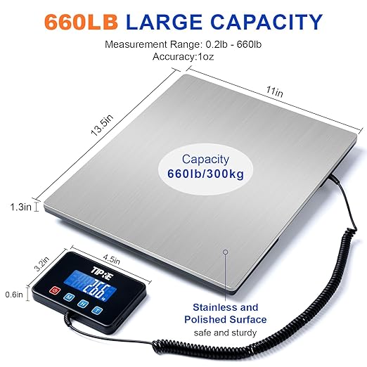 Digital Shipping Postal Scale 660lb/1oz Accuracy! Heavy Duty Postage Scale - Image 2