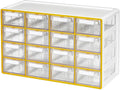Blue Ginkgo Medium 16-Drawer Cabinet – Stackable Clear Organizer by BLUEGINKGO