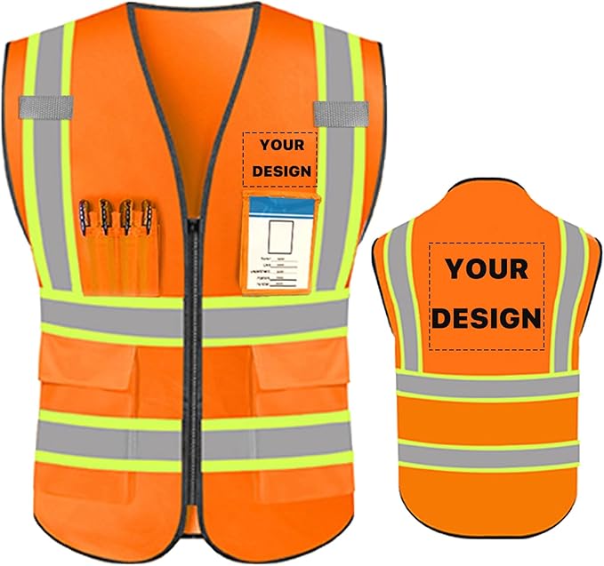 YOWESHOP High Reflective Visibility Safety Vest Custom Your Logo Safety Workwear by YOWESHOP