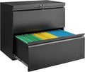Metal File Cabinet with Lock, 2 Drawer Lateral File Cabinets by GUIZEEOPO