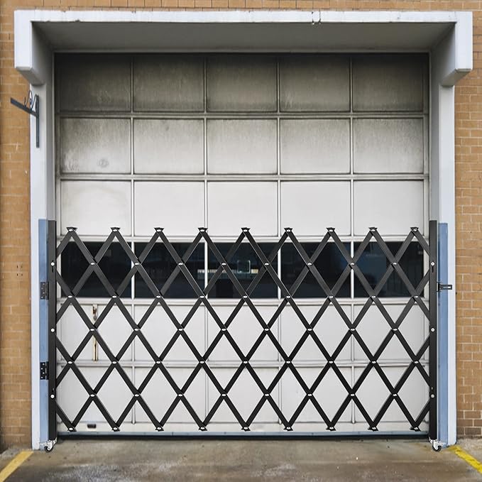 VEVOR Single Folding Security Gate, 51.57" H x 74" W, Steel Accordion Door by VEVOR