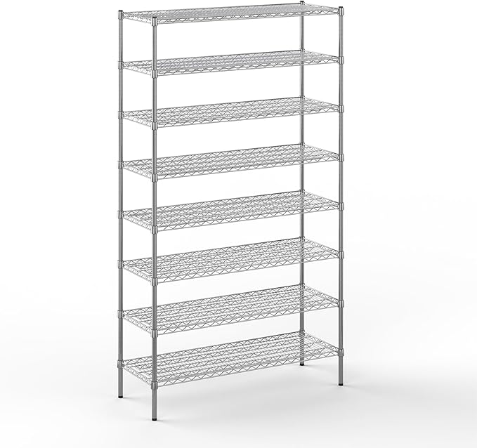 18" Deep x 48" Wide x 86" Height Wire Shelving Kit | 8-Tier | NSF Commercial by Regal+Altair