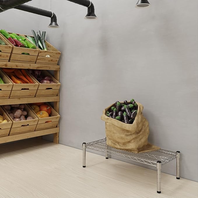 14''W x 30''L x 8''H Chrome Plated Wire Dunnage Rack | Off The Floor Storage - Image 2