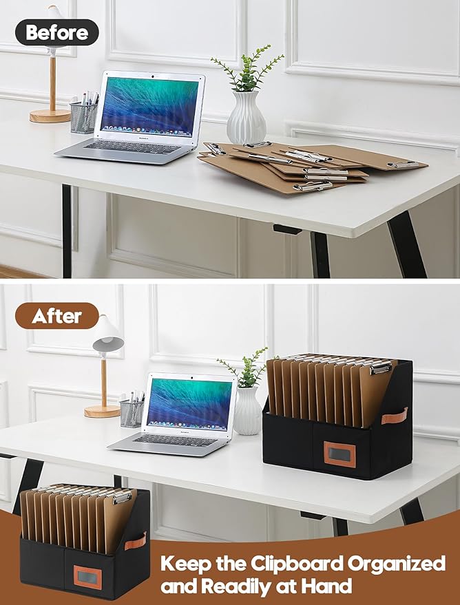 Qozary Clipboard Holder for Classroom-2 Pack Foldable Clip Board Storage - Image 3