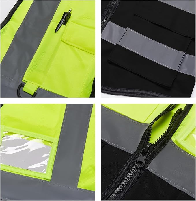 BeautyWill Custom Safety Vest Logo Class 2 High Visibility Reflevtive Vest - Image 4