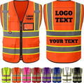 Custom Safety Vest with Logo Personalized High Visibility Vest Reflective by PFTPOW