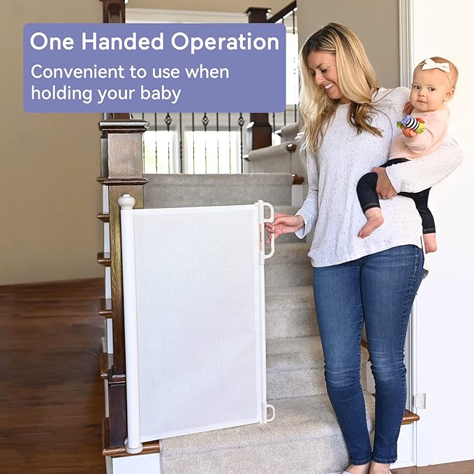 Retractable Baby Gate, Momcozy Extra Wide Mesh Baby Gates - Image 3