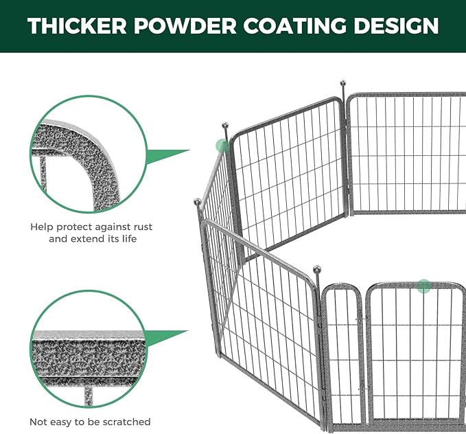 FXW Garden Fence Outdoor for The Yard – 24in x 60.9ft Heavy Duty Metal Animal - Image 5