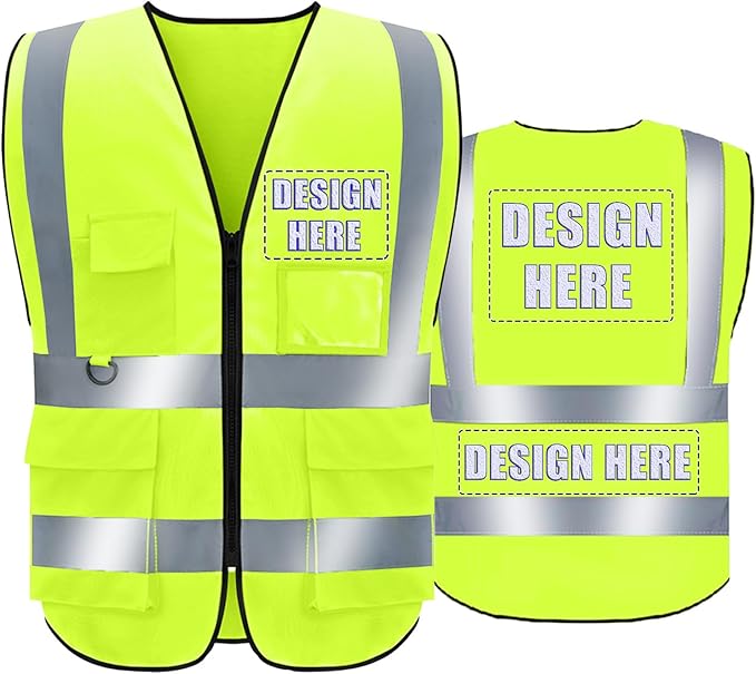 BeautyWill Custom Safety Vest Customized Logo Class 2 High Visibility by BeautyWill
