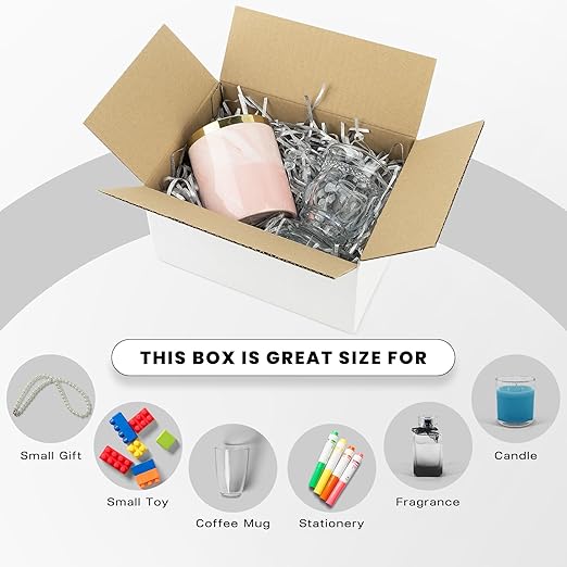 Golden State Art 8x6x4 Inches White Shipping Boxes 28 Pack, Corrugated - Image 3
