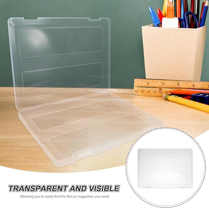 4pcs File Storage Box Clear Wear-resistant Plastic Document Organizer - Image 7
