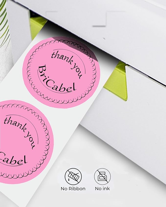 4 Inch Large Pink Circle Thermal Labels, Self-Adhesive Round Inventory Stickers - Image 4