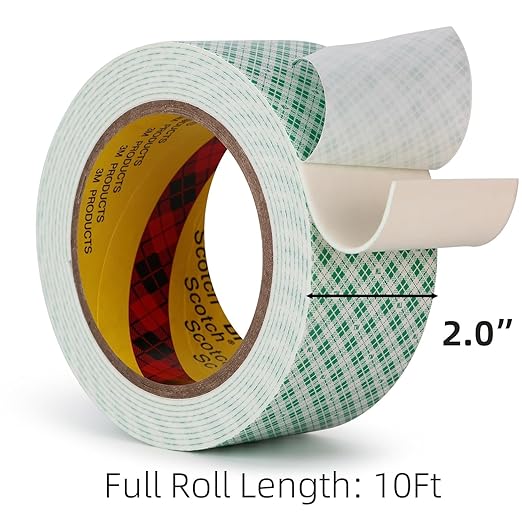 Double Sided Foam Tape 2" x 10Ft 2 Pack White Double Coated Urethane Adhesion - Image 3