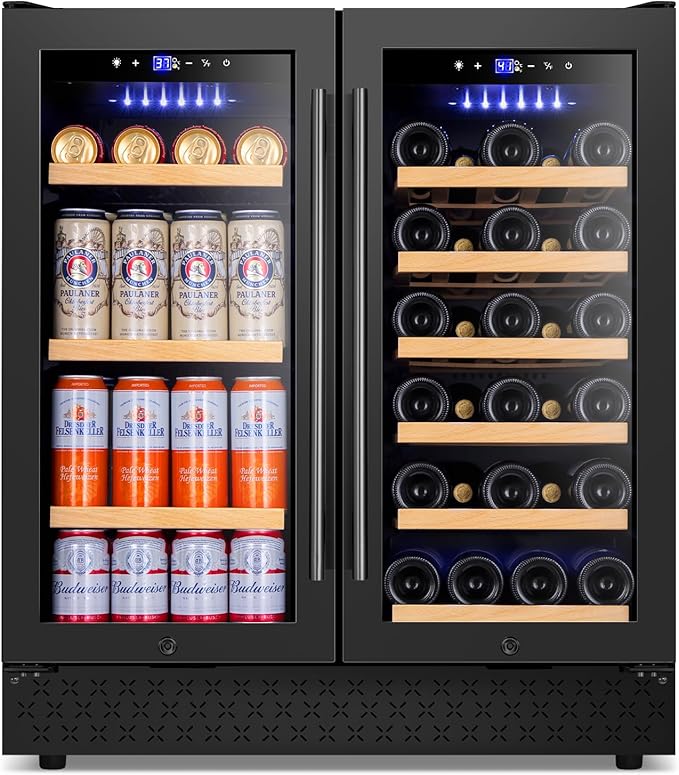 Tylza 30 Inch Wine and Beverage Refrigerator, Dual Zone Wine Beverage Cooler 30" by TYLZA