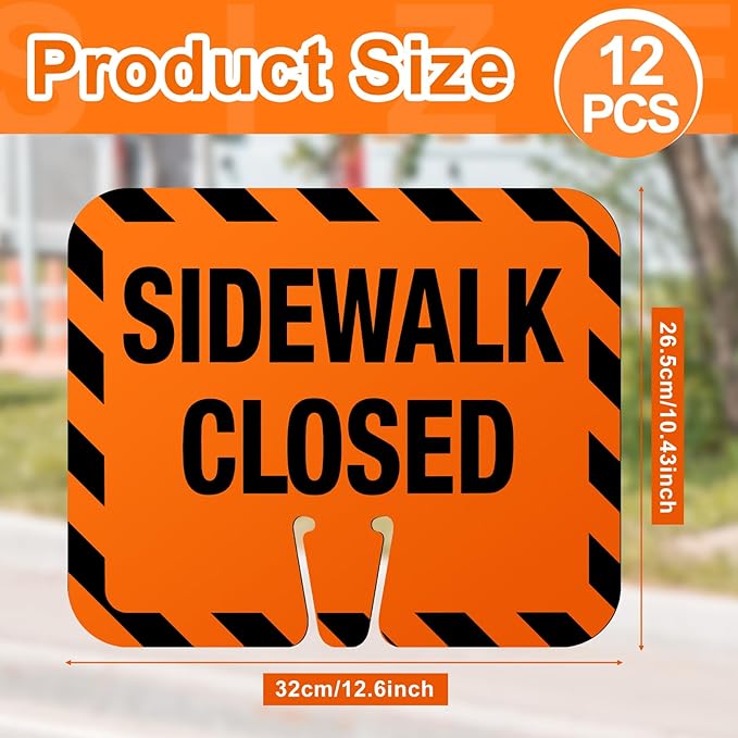 12 Pcs Plastic Sidewalk Closed Sign Bulk - Image 2