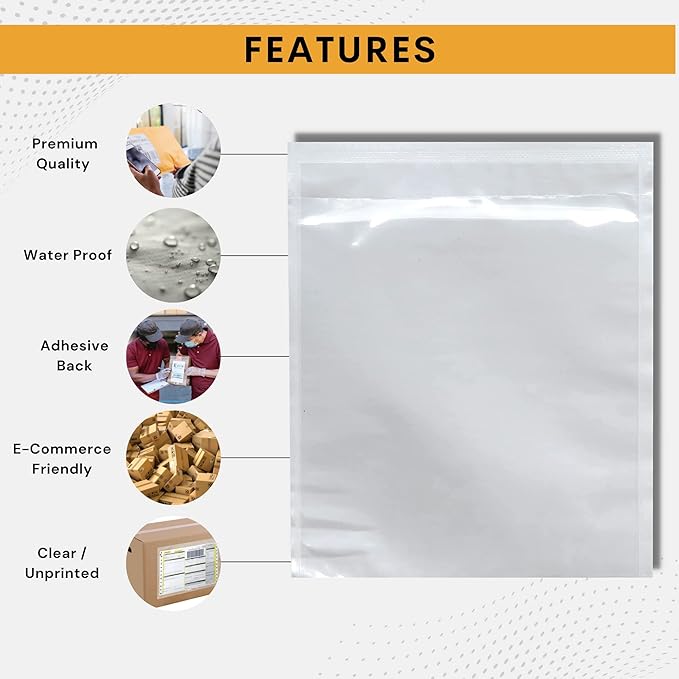 500 Pack 7"x10" Shipping Label Sleeves – Clear Self-Adhesive Packing Slip - Image 5