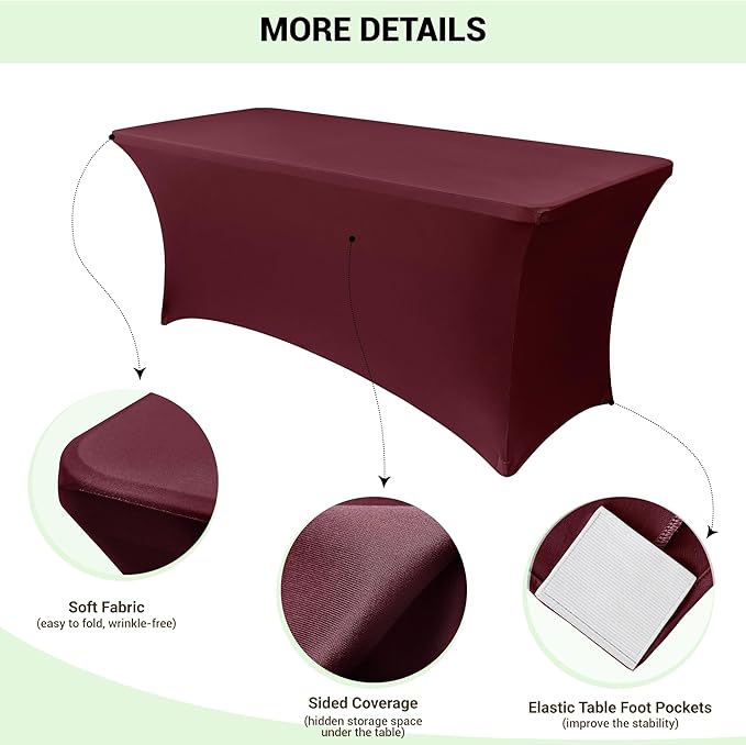 Obstal 6 Pack Stretch Spandex Table Covers - Image 3
