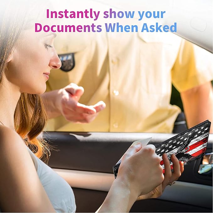 Car Registration and Insurance Card Holder, Rfid Blocking Leather Auto Car - Image 2