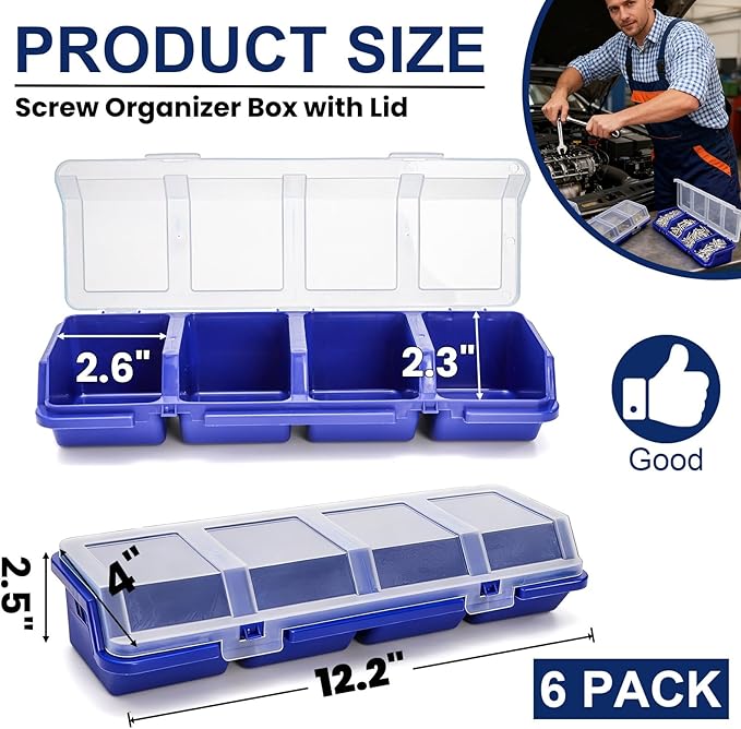 6 Pack Screw Organizer Box - Image 2