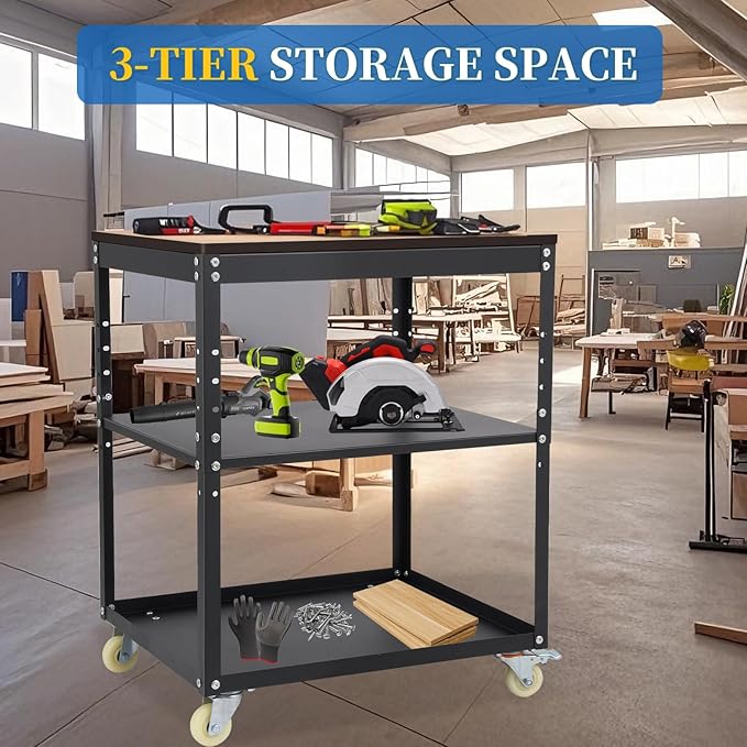 Adjustable Planer Stand with Wheels, Heavy Duty Planer Table - Image 5