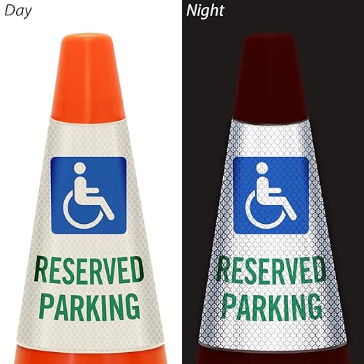 SmartSign 6-Pack Reflective Parking Cone Signs - Image 3