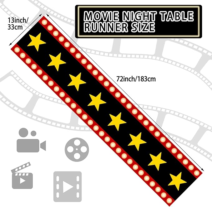 13 x 72 Inch Movie Night Table Runner - Image 2