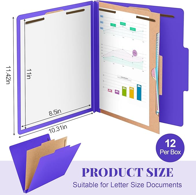 Skyygemm 12 Pack Classification Folders Letter Size Bulk - Image 2