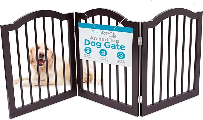 INTERNET'S BEST Arched Top Dog Gate | 3 Panel, and Porch | Portable, Extra Wide by BIRDROCKHOME