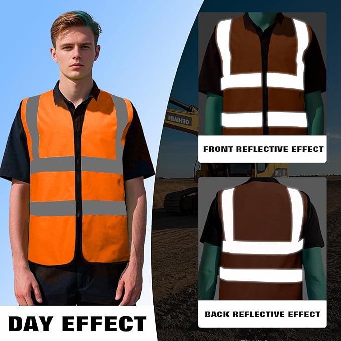 BeautyWill Custom Safety Vest Customized Logo Class 2 High Visibility - Image 3