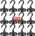 DIYMAG Black Magnetic Hooks, 170 LB Heavy Duty Strong Magnets by DIYMAG