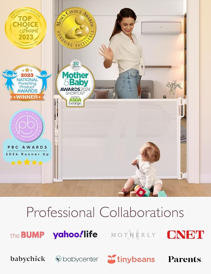 Momcozy Retractable Baby Gate, Extends up to 55" Wide, Child Safety Baby Gates - Image 7