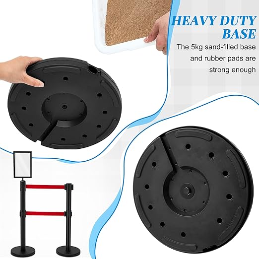 Therwen 6 Pcs Double Retractable Belt Barrier - Image 4
