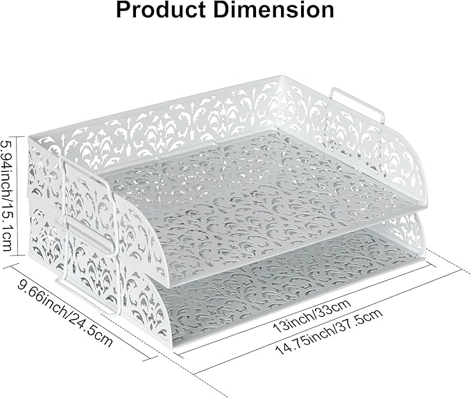 EasyPAG Paper Organizer for Desk 2 Tier Stackable Paper Tray for A4 Legal Size - Image 7