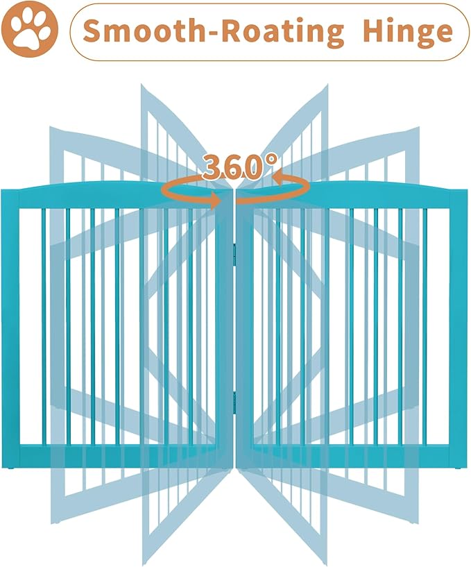 Freestanding Dog Gates with Door Walk Through, Pet Gate - Image 5