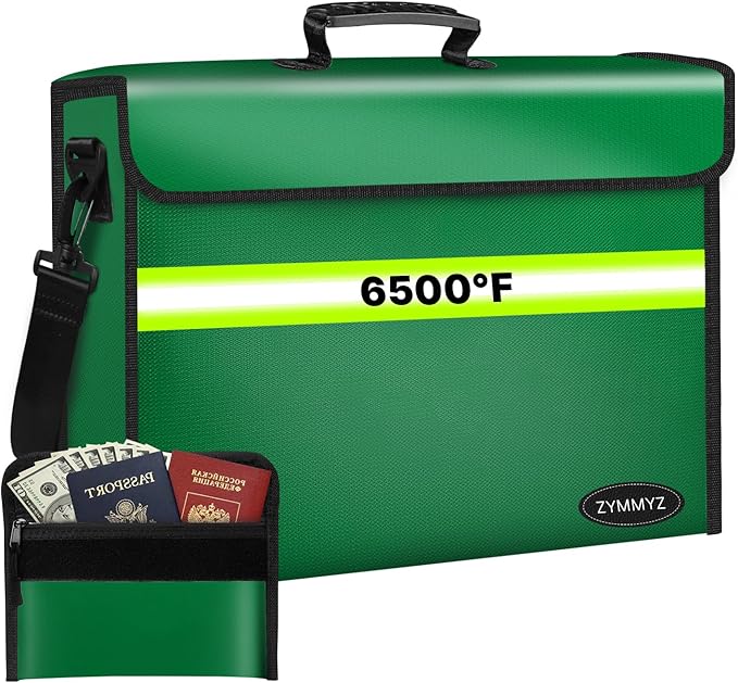 File Organizer Bag with Removable Folder Layers/Wallet, 6500°F Fireproof by Unknown