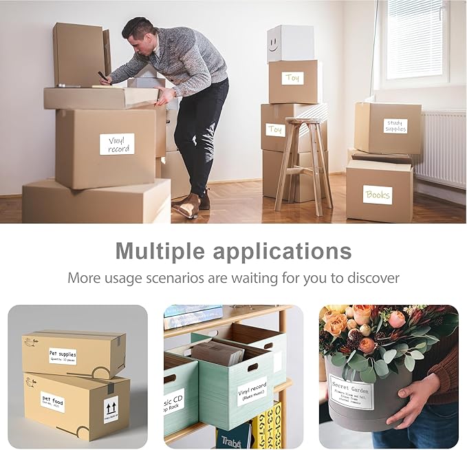 3 X 5 Inch Rectangle Sticker White Moving Labels - Image 6